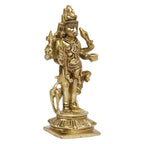 ARTVARKO Brass Bhairo Baba Murti Idol Kaal Bhairav with Dog Mahakaal Figurine for Home Puja Temple 5.5 Inches