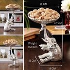 KridayKraft Metal Elephant Dry Fruit Bowl Showpiece Silver Polish for Your Home,Office Table Decorative,Elephant Showpiece Bowl for Gift,Animal Figurines