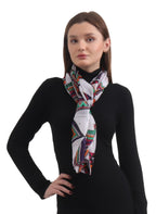 EH 100% Pure Mulberry Silk Scarf for Women, head scarf, neck scarf, hair scarf, digital printed long (22 X 72) (MC 6)