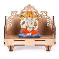 kriyanta Wooden Small Temple for Home Puja Mandir Wall Hanging and Table Top Home Mandir Temple Home Decor Beautiful Wooden Temple. (Hindolo W 1628)