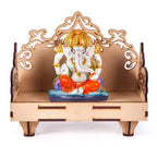 kriyanta Wooden Small Temple for Home Puja Mandir Wall Hanging and Table Top Home Mandir Temple Home Decor Beautiful Wooden Temple. (Hindolo W 1628)