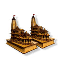 eXme Ram Mandir Ayodhya 3D Model | Ram Janmabhoomi Temple, Handcrafted Wooden | Perfect for Home Decor, Spiritual Altars, Religious Gifts, Car Dashboard Traditional Indian Ayodhya Mandir (Pack of 2)