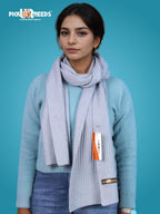 Pick Ur Needs Ultra Soft Ribbed Knit Muffler for Women Warm Winter Woolen Scarf Cozy Lightweight Neck Warmer for Casual & Outdoor Use (Sky Blue)