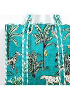 Yda fashion Quilted Cotton Tote Bag for Women & Men, 3 Layer Shopping Bag, Printed Reusable Grocery Tote, Lightweight Multipurpose Shoulder Handbag for Daily Use
