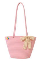 DYARCHY Cotton Rope Woven Tote Bag, Large (MULTI) ZIPPER BAG (COLOR 19)