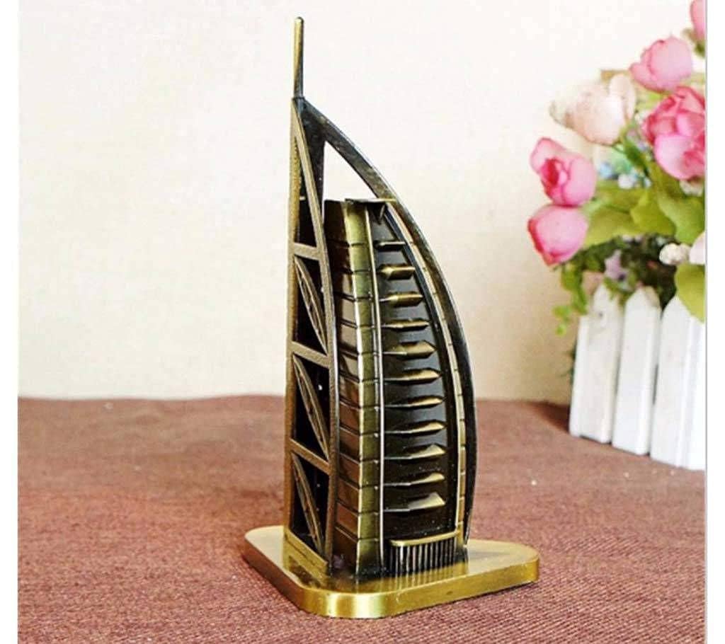 Decorative Metallic Burj Al Arab Tower Gold and Black Home Decor Showpieces