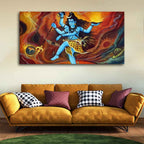 VIBECRAFTS Canvas Paintings for Living Room Drawing Room Natraja Of Dance Canvas Wall Painting Fitted With Wooden Frame for Home | Office | Gift (PTVCH_2449)