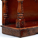 CRAFT TREE Wooden Handpainted Hut Pooja Mandir in Copper Finish