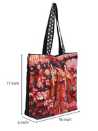 WOTM On The Move Tote | Premium Printed Cotton Canvas Tote Bag with Zipper & Inside Pocket, Stylish Everyday Travel Bag for Work, College, Office, Travel, Shopping (Japan)