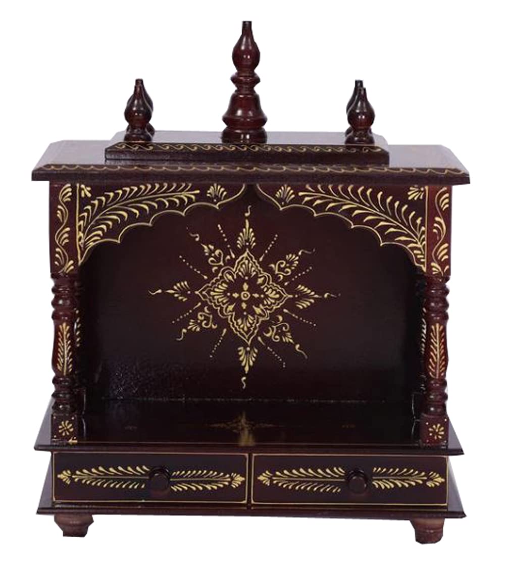 Jodhpur Handicrafts MDF Wood Home Temple Temple Pooja Cupboard for Home Pooja Mandir for Home Big Size 6 Feet (18 inch x 9 inch x 22 inch, Brown)