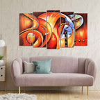 VIBECRAFTS Hindu Ganesha Wall Painting Set of Five Pieces For Home|Office|Living Room|Gift (PTVC5Pcs2_6584)