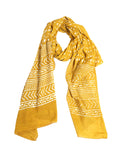 Gutthi Women's Yellow Cotton Stoles | Scarf Lightweight & Comfortable for All Seasons, Size (100X180 CM)