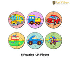 Artvibes Vehicle Premium Wooden Puzzles for Kids | Jigsaw Puzzles for Kids Age 2-5 | 4 Piece Puzzles | Toddlers Wooden Puzzle (PZ_605N), Set of 6