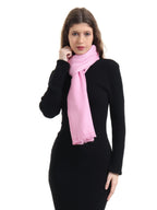 EH Viscose Pashmina Female Scarf For Women, Twill Weave, Thick, Solid Color Wraps, All Weather, Large, Warm, Very Soft Pashmina Feel Scarves (PINK)