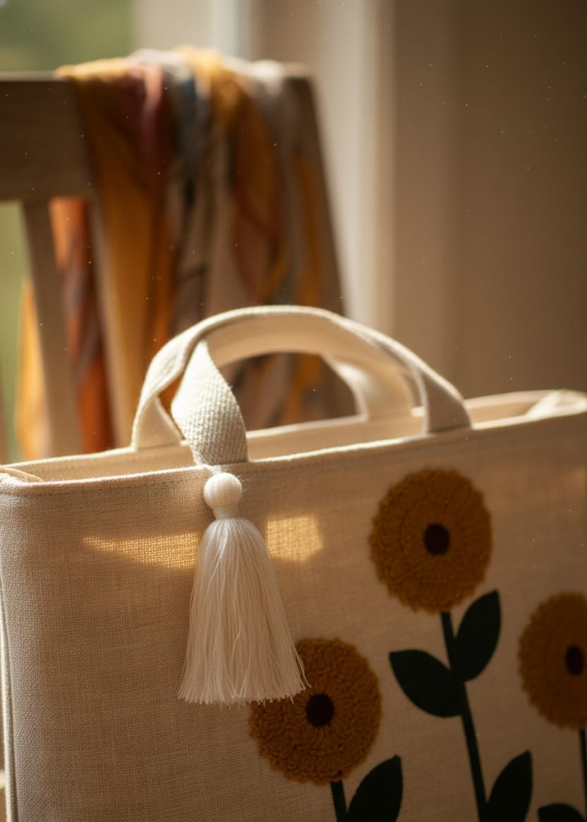OLL OO LA LA BEAUTY Canvas Tote Bag for Women | Tote Bag | Pinterest Shoulder Bag | Cotton Shoulder Bag | Boho Tote Bags | Casual Daily Use Handbag for Office, College, Shopping & Travel - DGSN-03