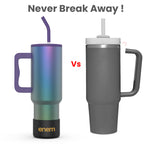 enem Tumbler, Midnight Aurora, Tumbler with Metal Straw, Sipper, with Lid Leak Proof, 1 Metal Ice Cube, 1 Copper Spring (Tamba), Base Protector, Mug Travel, 1.2L