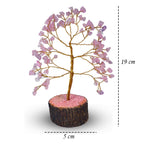 Reiki Crystal Products Rose Quartz 100 Bead Crystal Stone Tree | Natural Gemstone Money Tree for Love, Harmony, Emotional Balance & Positive Energy | Home Office Décor, Vastu & Feng Shui Gift