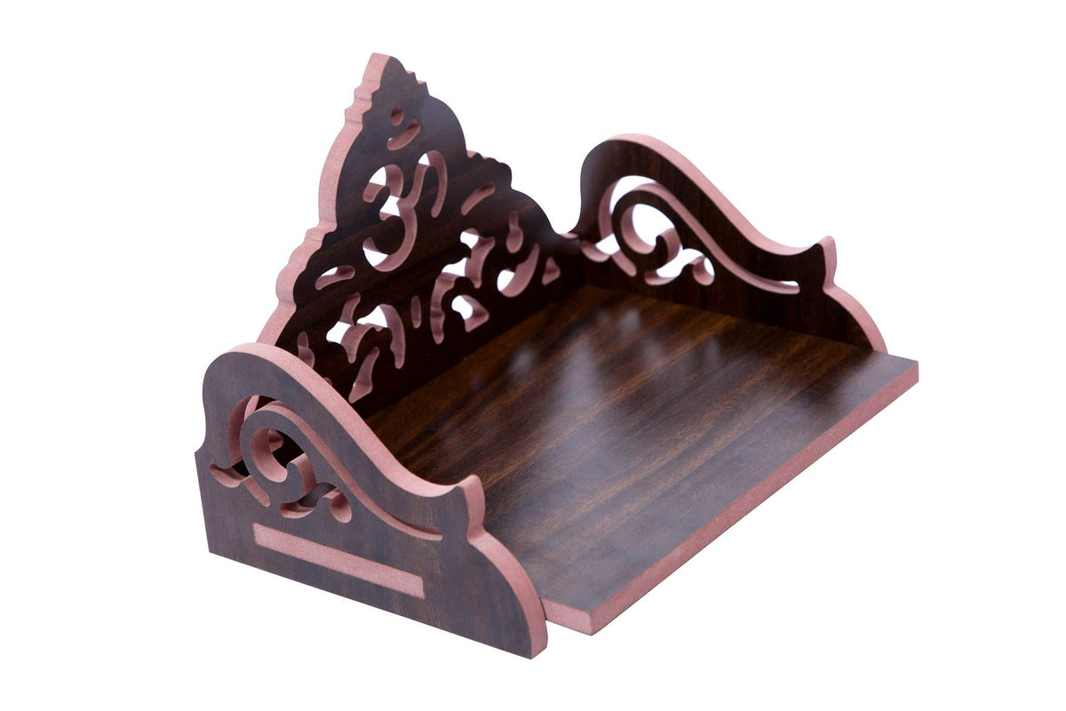 AIRIZ pranali Enterprise CRAFTSFY Wooden Small Temple Beautiful Plywood Mandir Pooja Room Home Decor Office Temple (Black om)