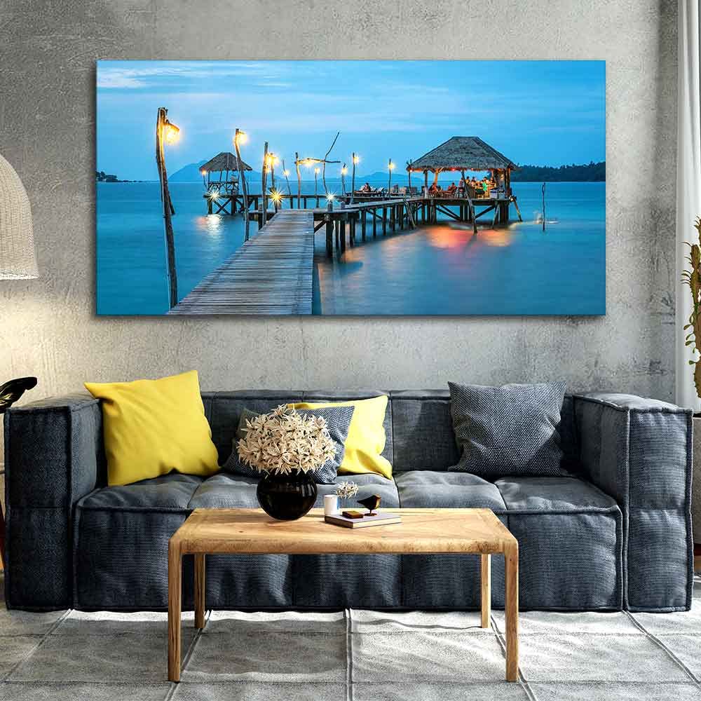 VIBECRAFTS Canvas Paintings for Living Room Drawing Room Canvas Wall Painting of Tropical Resort in Thailand for Homedecore|Office|Gift|Livingroom|Bedroom(PTVCH_2383)