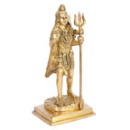 ARTVARKO Brass Standing Shiva Statue God Bholenath Shiva Idol Showpiece for Pooja Lord Blessing Shanker Deity Figurine Home Office Temple Art Decor 8.5 Inch