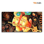 VIBECRAFTS Canvas Paintings for Living Room Drawing Room Radha Krishna with Flute Canvas Big Wall Painting Wall Art Fitted with Wooden Frame for Home|Office|Gift(PTVCH_2241N)