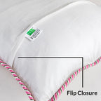 HOMEMONDE Quilted Cotton Cushion Covers – Pack of 5, 24x24 Inches, 300 TC Soft Throw Pillow Cases with Hand Block Print – Pink (60x60 cm)