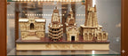 Chardham Bharat Model Wooden Chardham Beautiful Char Dham 3D Model Temple Replica of 4 Dham Temples, Home Decor Or Showpiece
