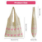 Zibuyu® Knitted Heart Pattern Crochet Bags for Women Stylish