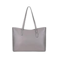 Fastrack Pebble Play Laptop Tote | Grey Faux-Leather Tote Bag for Women | 15-Inch Laptop Compatible | Gunmetal Hardware Finish with Double Handles, Zipper Closure & Organised Storage