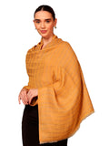 Pashmoda Women Golden Mirage Reversible Zari Moonlight Fine Wool Stole (Size : 28x80in, 71X203cm) ZSST05