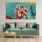 VIBECRAFTS Abstract Art Radha Krishna Wall Painting of Five Pieces For Home|Office|Living Room|Gift (PTVC5Pcs4_8705)