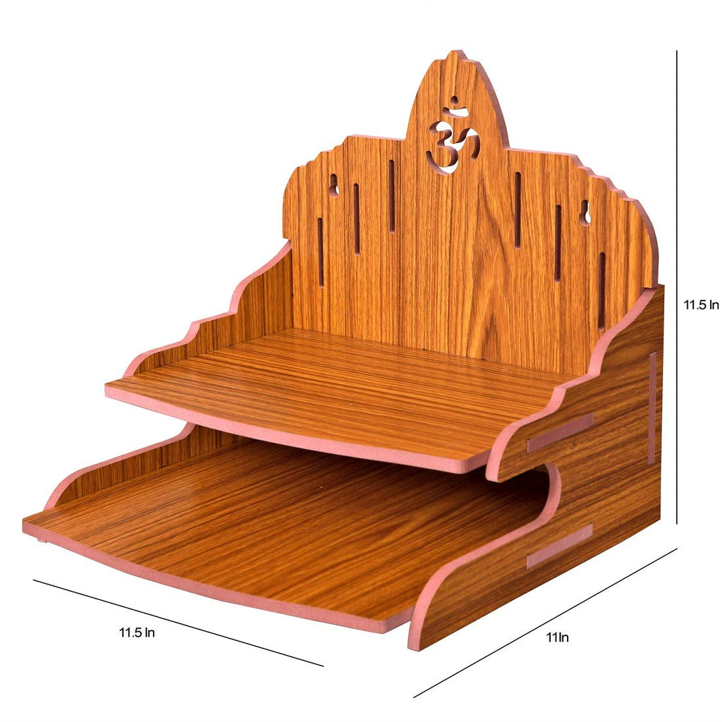 MS Enterprises Wooden Beautiful Plywood Mandir Pooja Room Home Decor Office OR Home Temple Wall Hanging Product (RED D)