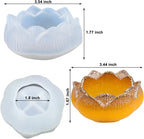 PEACORA Flower Lotus New Tea Light Candle Holder Mould Silicone, 1 Pc Tealight Candles Holders Silicone Molds for Resin, Lotus Flower Candlestick Epoxy Casting Molds for DIY Crafts Jewelry Box