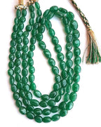 AAMRAPALI | Handmade 2-Line Green/Blue Jade Beaded Necklace for Women, Elegant Stone Jewelry Gift (Green)