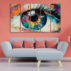 VIBECRAFTS Conceptual Abstract Picture of the Eye Five Pieces Wall Painting For Home|Office|Living Room|Gift (PTVC5Pcs4_8579N)