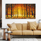 VIBECRAFTS Canvas Paintings for Living Room Drawing Room Forest In Autumn Canvas Wall Painting Fitted With Wooden Frame For Home | Office | Living Room | Gifts (PTVCH_2527)