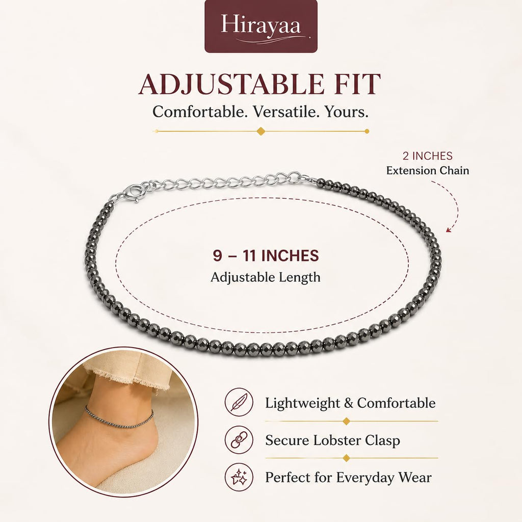 Hirayaa Pyrite Anklet for Women and Girls (Pack Of 2)