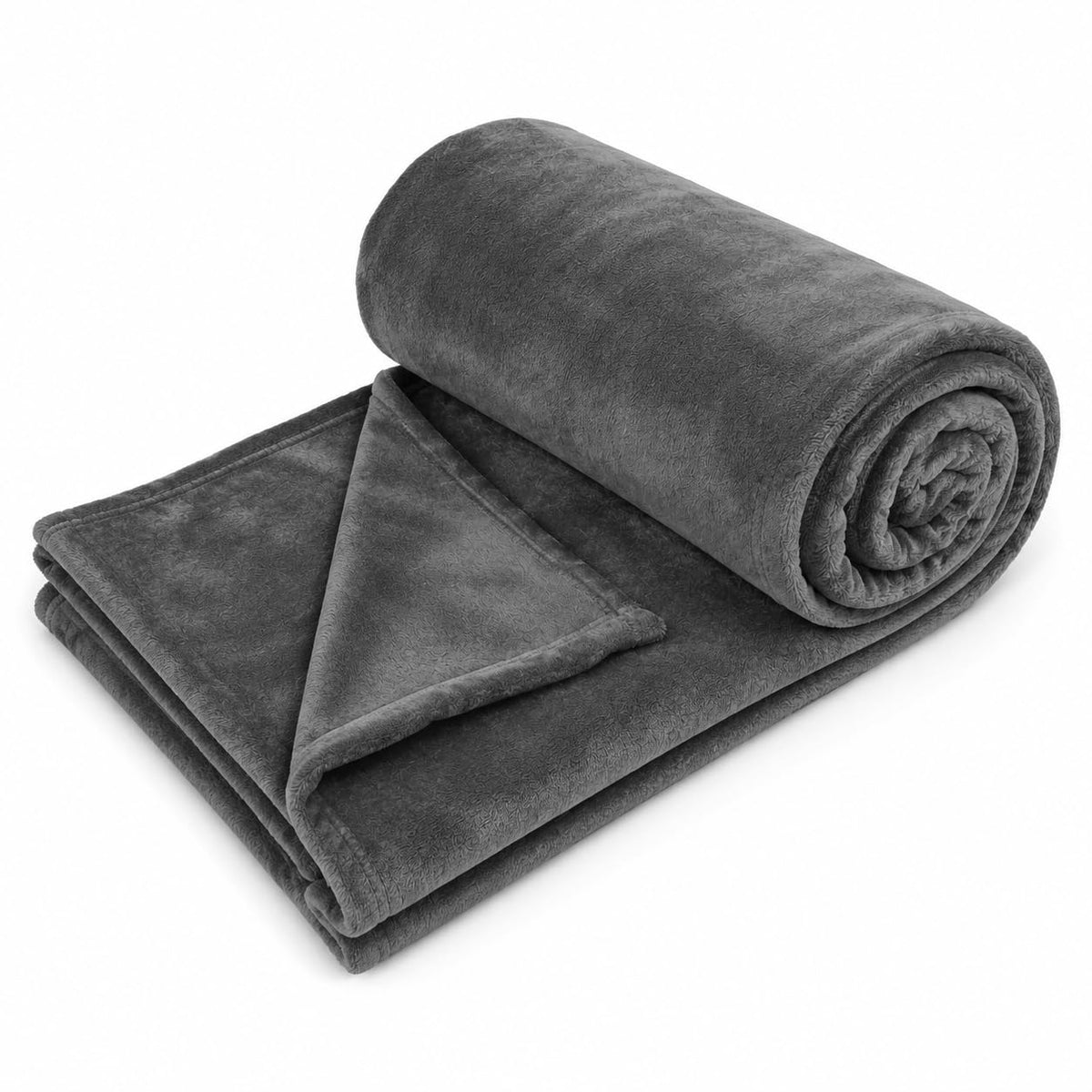 CB HOME Super-Soft All Season Fleece Single Blanket Cozy ComfortFleece Blanket Ultra-Soft Fluffy & Warm, 60 X 90 Inches (Dark Grey) Kafalo