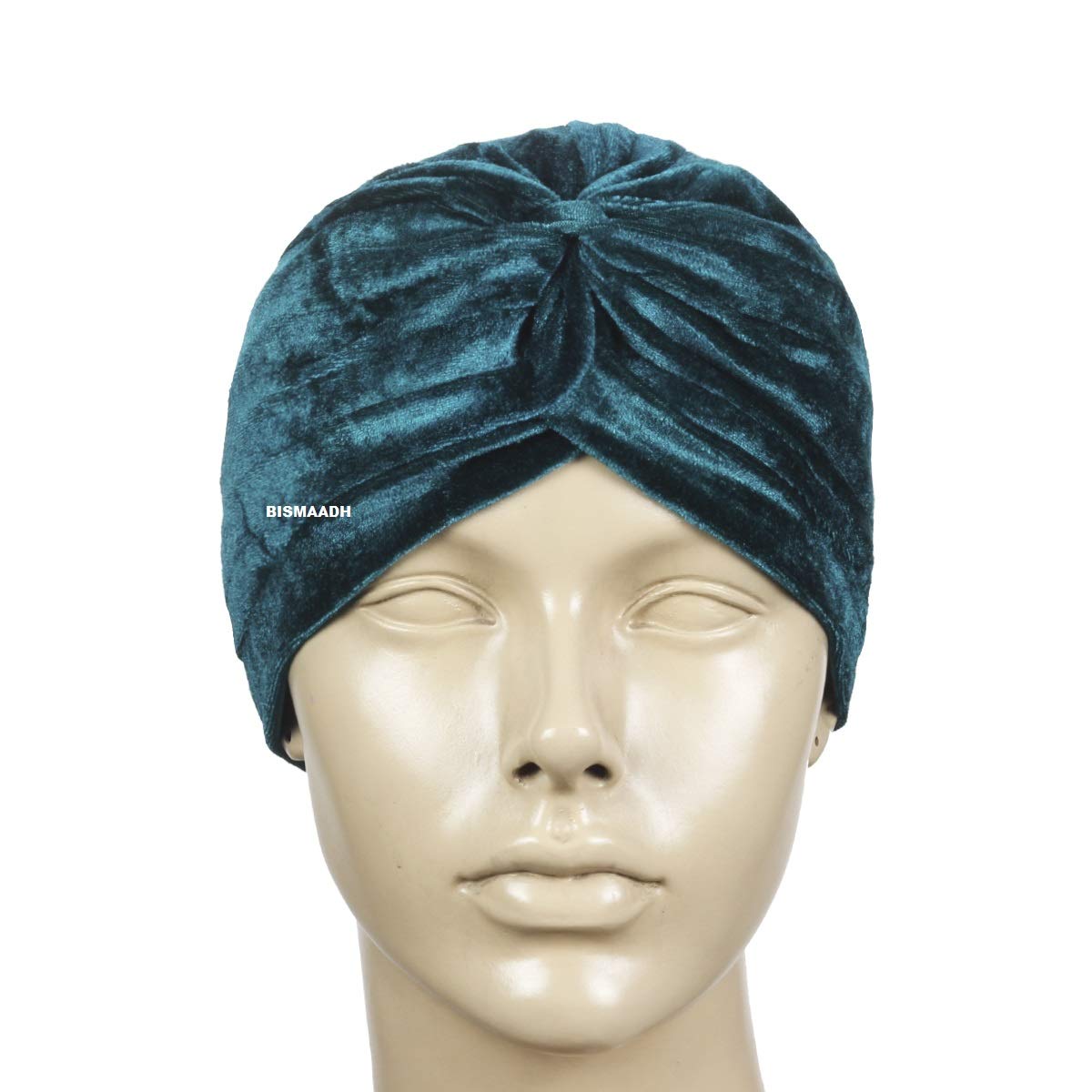 BISMAADH Velvet Soft Pleated Pre Tied Knot Readymade Turban/Pagri Head Wraps for Men & Women