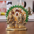 KridayKraft Mini Laxmi Ganesh Murti – Divine Lord Idol for Home & Office Décor, Intricately Designed Pooja Statue & Spiritual Showpiece for Living Room, Bedroom, Temple (Golden)