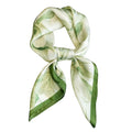 Luxeeva® Green Floral Silk Head Scarf for Women Stylish, 27.5 Lightweight Hijab Scarf for Summer Sun Protection & Satin Scarf, Soft Multipurpose Bandana for Hair Wrap Bag Accessory or Sleep Hair Tie