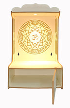 Alpine Willow Temple for Home with Door (Height-20 inches) I Puja Mandir with Door for Home with Doors I Pooja ghar I Wooden Temple I Laddoo Gopal mandir I Devghar I Pooja Unit I Puja Stand