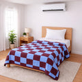 Bhoomi Impex Double Bed Dohar Premium Maroon Grid | Lightweight Summer Quilt | Soft Microfiber AC Blanket | Breathable All Season Comforter | Skin Friendly Bed Cover Kafalo