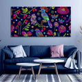 VIBECRAFTS Canvas Paintings for Living Room Drawing Room Canvas Folk Art Painting of Birds, Flowers & Butterfly for Home|Office|Gift(PTVCH_2389)