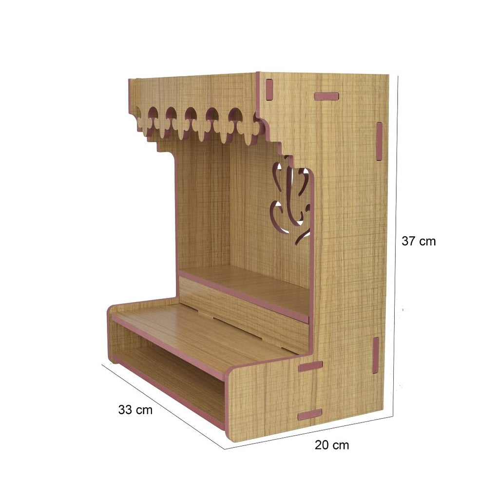 nexat Wooden MDF Door Temple for Pooja | Elegant Mandir with Doors | Home Temple for Worship & Decor (527)