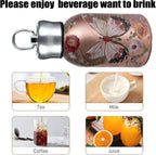 BATBIRD Travel Mini Water Bottle Compact Stainless Steel Portable Leak-Proof Small Bottle for Office, Outdoor & Everyday Carry 300 ML (Copper Butterfly)