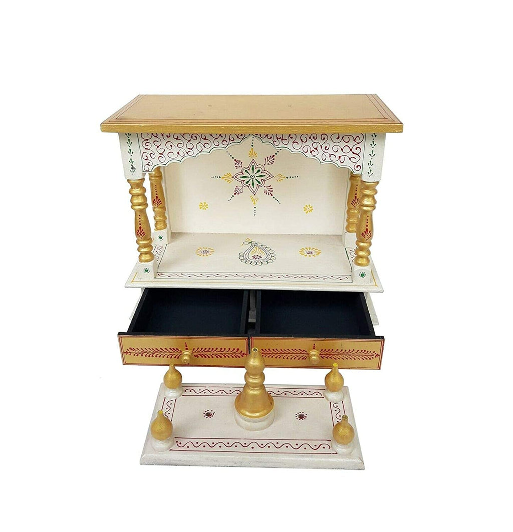 kamdhenu Art and Craft Craft Wood Home Temple for Home Office Gold