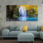 VIBECRAFTS Canvas Paintings for Living Room Drawing Room A Beautiful view of Erawan Waterfall Abstract Premium Canvas Wall Painting for Home|Office|Gift(PTVCH_2359)