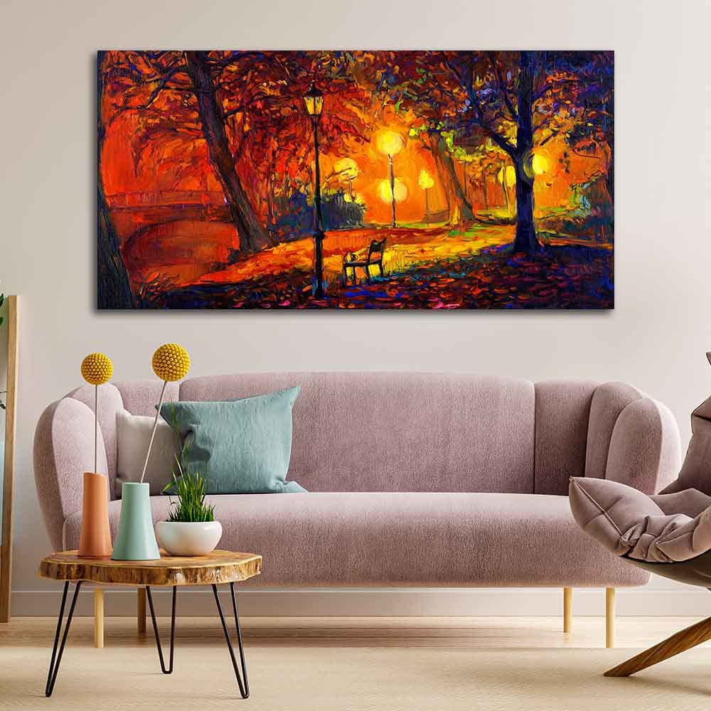 VIBECRAFTS Homcraft Canvas Paintings for Living Room Drawing Room Scenery Of Park Canvas Wall Painting Fitted With Wooden Frame For Home | Office | Living Room | Gifts (PTVCH_2533)