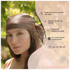 Hair Drama Co. Le Nior Print Bandana Head Scarf for Women | Silk Satin Head Wrap Bandana Scarves | Boho Style Statement Headband Stylish Design | All Day Wear Scarves | Hair Scarf Accessories